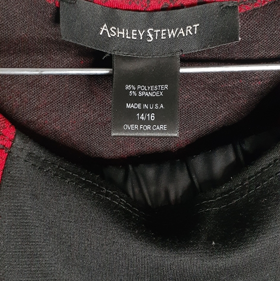 Ashley Stewart 14/16 Red & Black Peplum Top - Picture 2 of 3